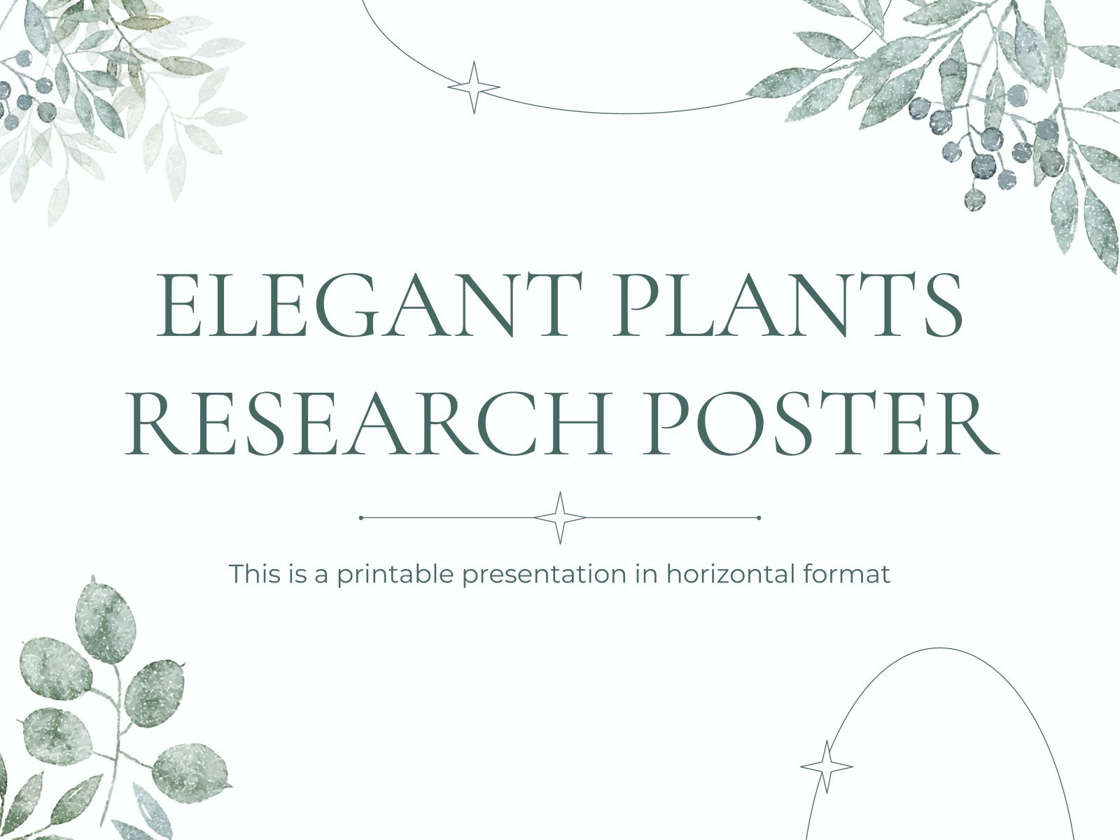 Plantilla de presentación Póster científico con plantas elegantes