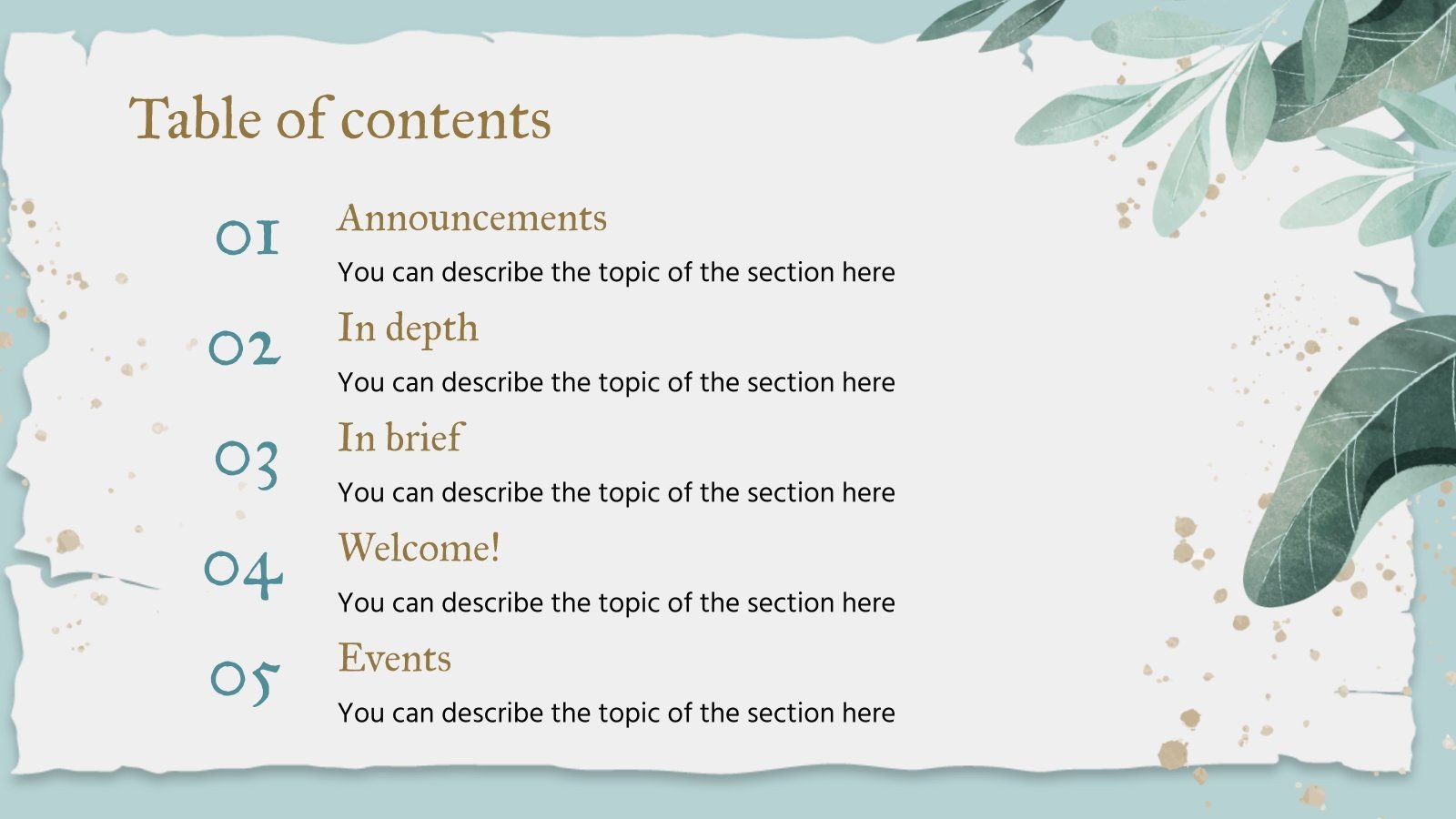 Vintage Paper Texture Style Newsletter Google Slides PPT