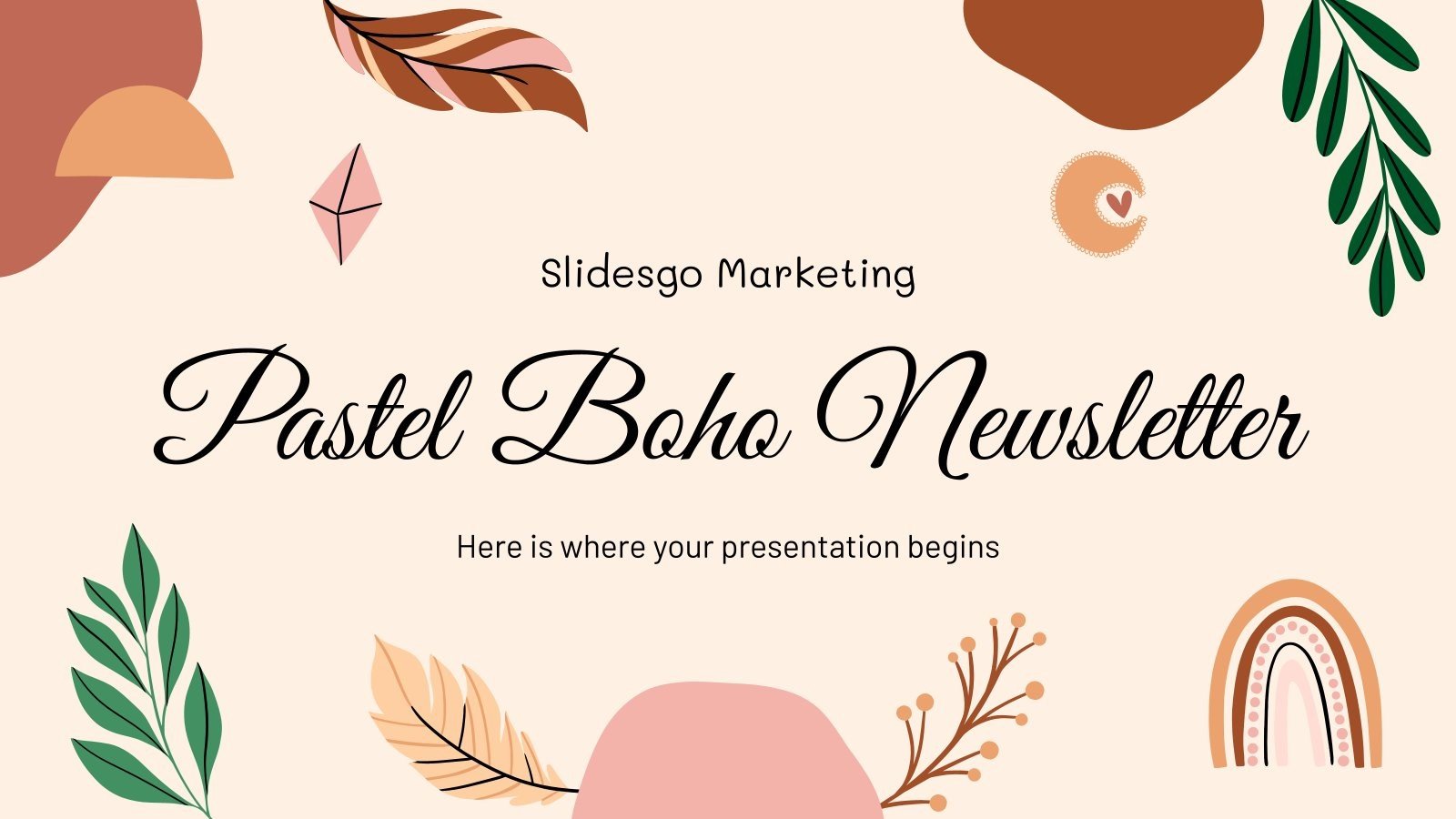 Pastel Boho Newsletter Google Slides & PowerPoint template