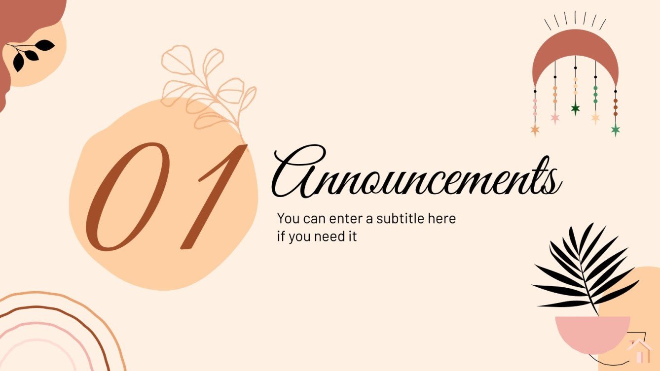 Pastel Boho Newsletter Google Slides & PowerPoint template