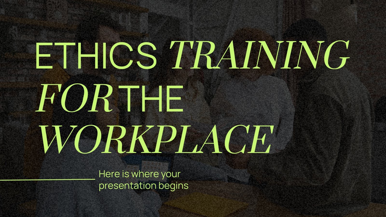 Ethics Training for the Workplace presentation template 