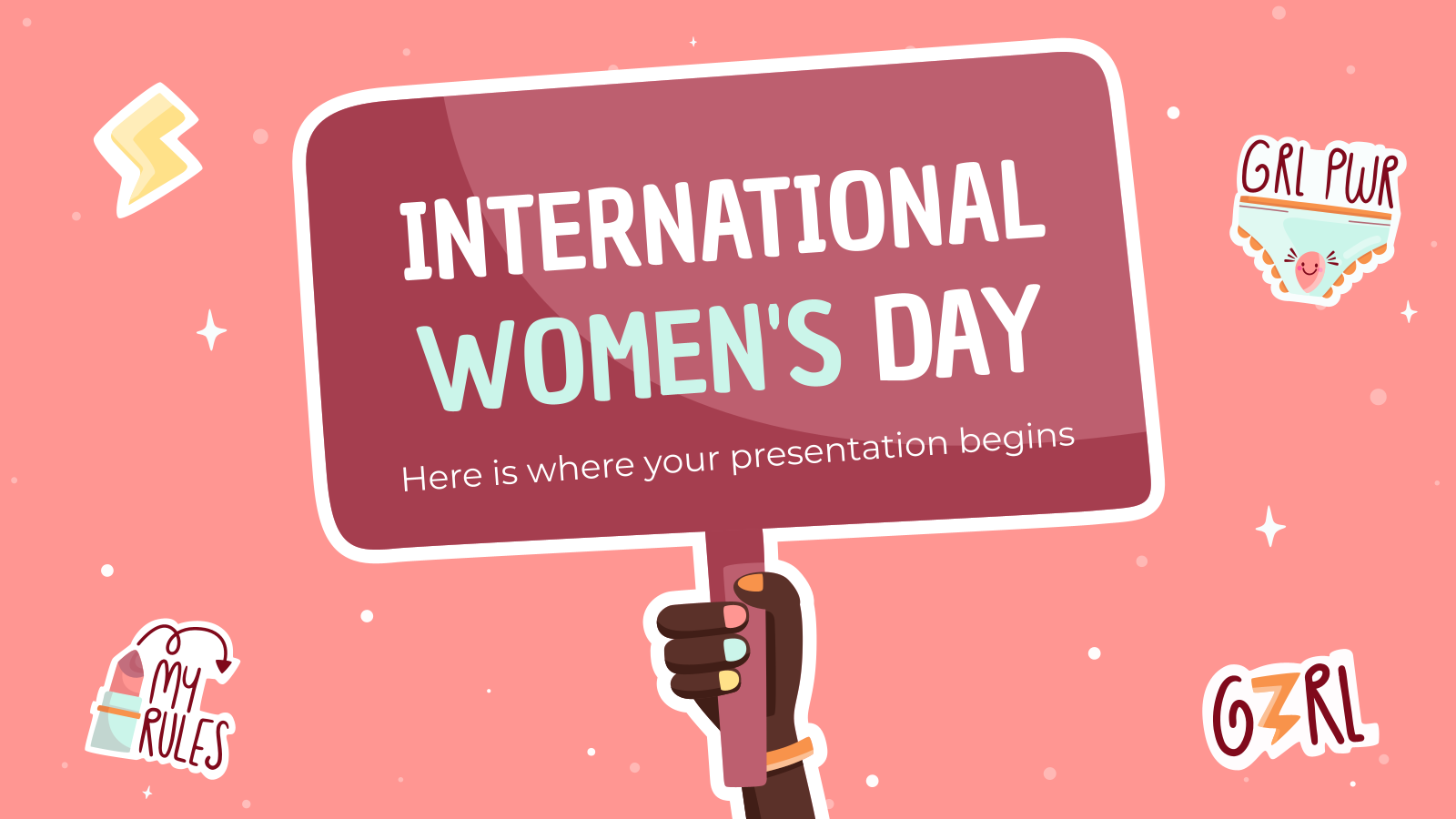 International Women's Day Stickers presentation template 