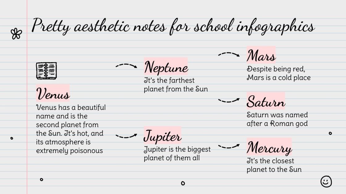 Pretty Aesthetic Notes for School Infographics Google Slides