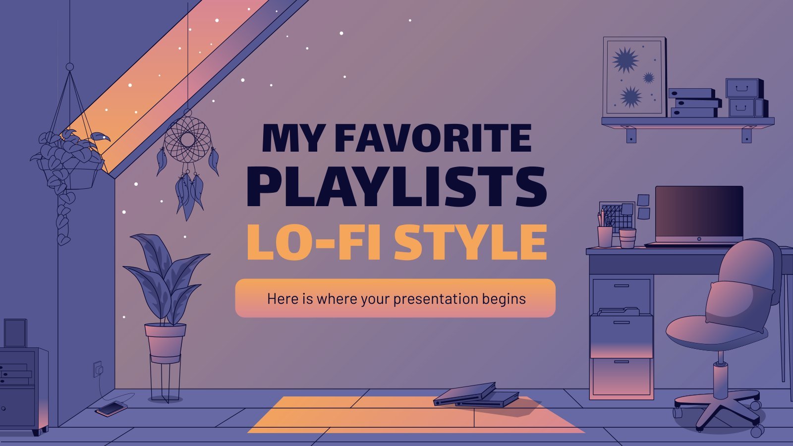 My Favorite Playlists Lo-fi Style presentation template 