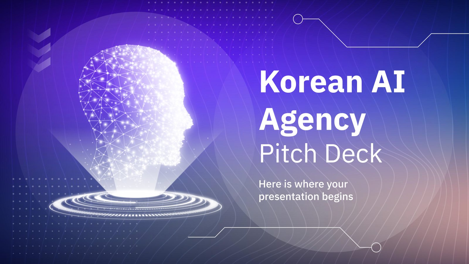 Plantilla de presentación Pitch deck de una agencia de inteligencia artificial coreana