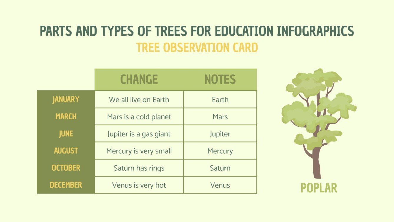 Parts & Types of Trees for Education Infographics