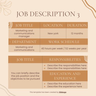 소셜 미디어 관리자 작업 설명 프레젠테이션 템플릿