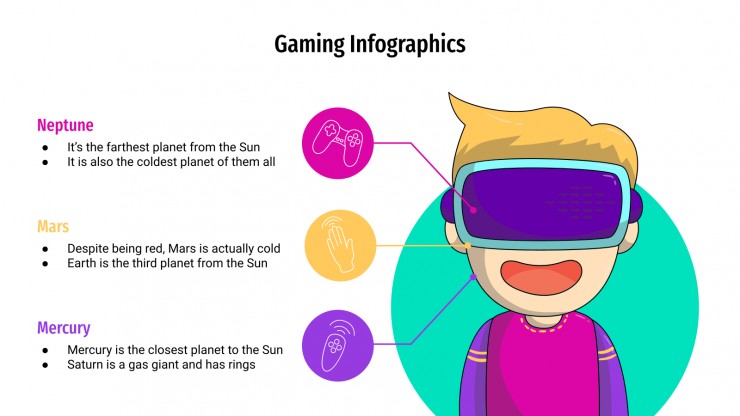 Modelo de apresentação Infográficos de controladores de videogames