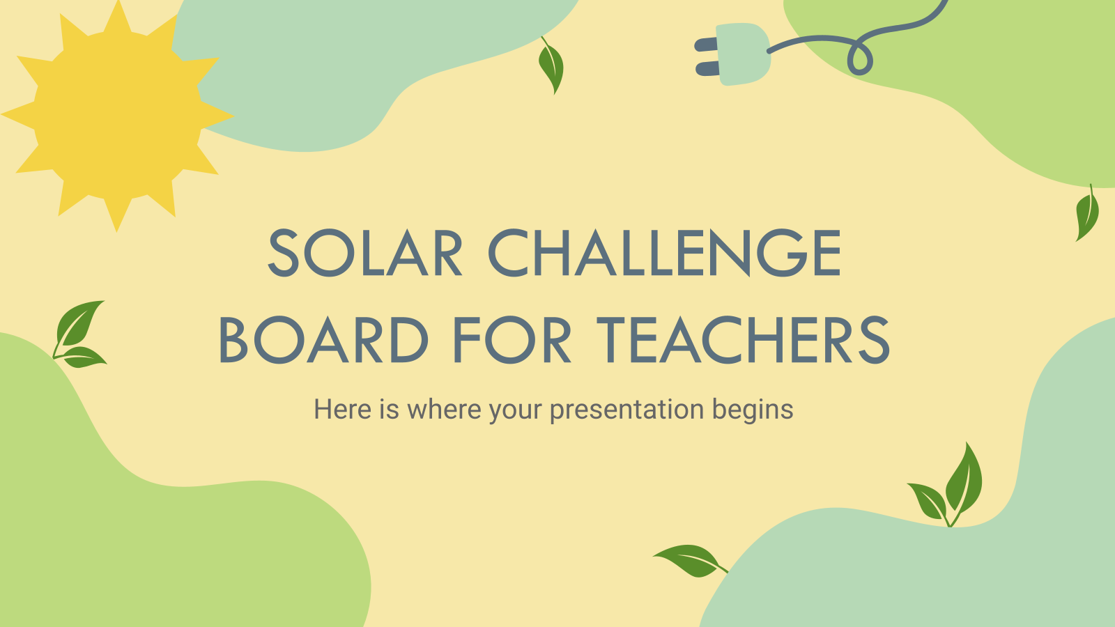 Solar Challenge Board for Teachers presentation template 