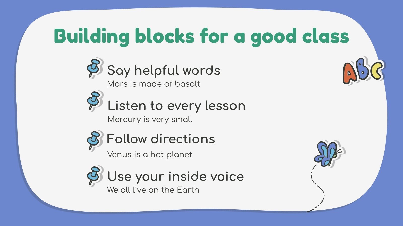 Pre k classroom rules google slides and powerpoint