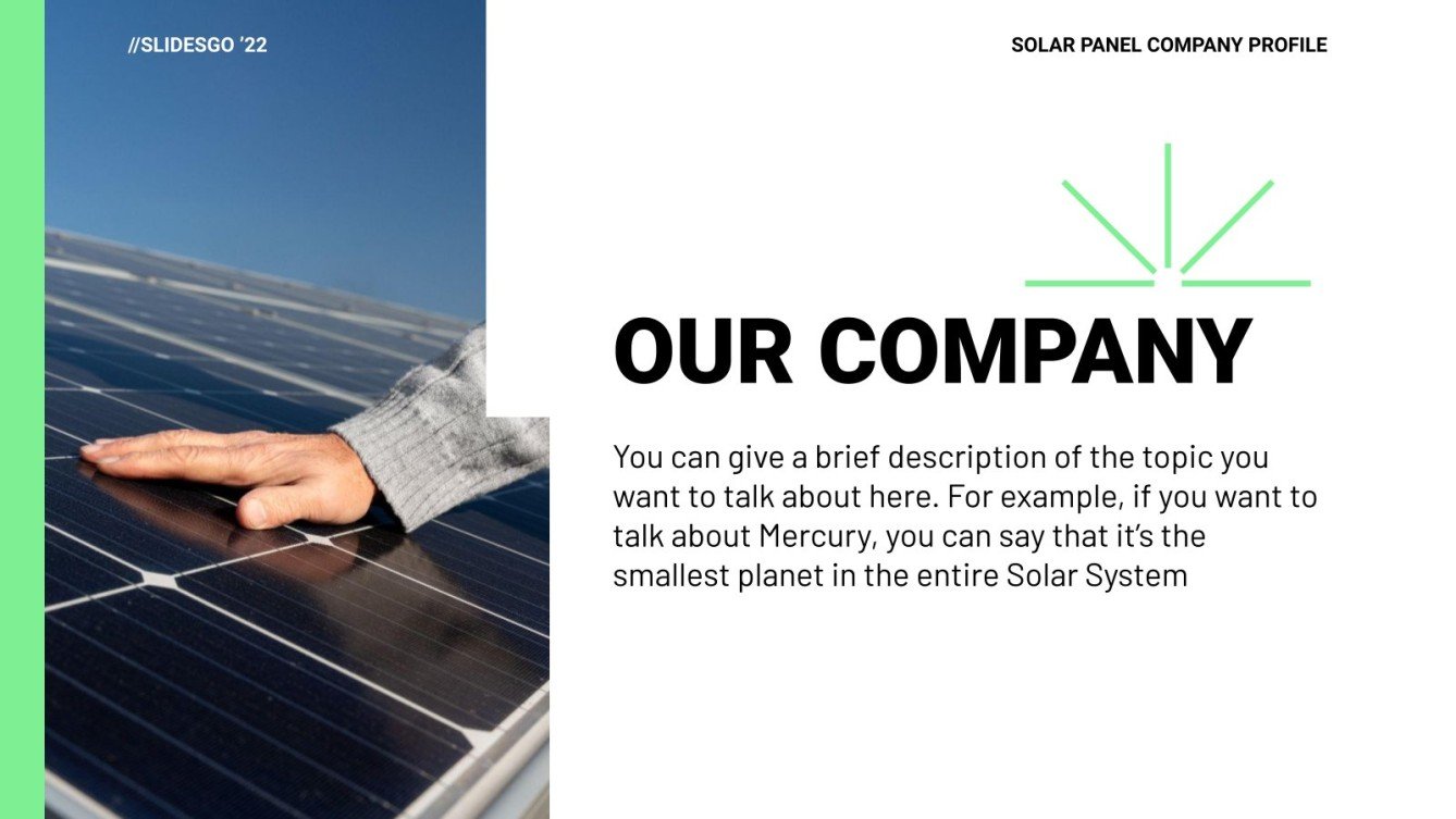 Solar Panel Company Profile Google Slides and PowerPoint