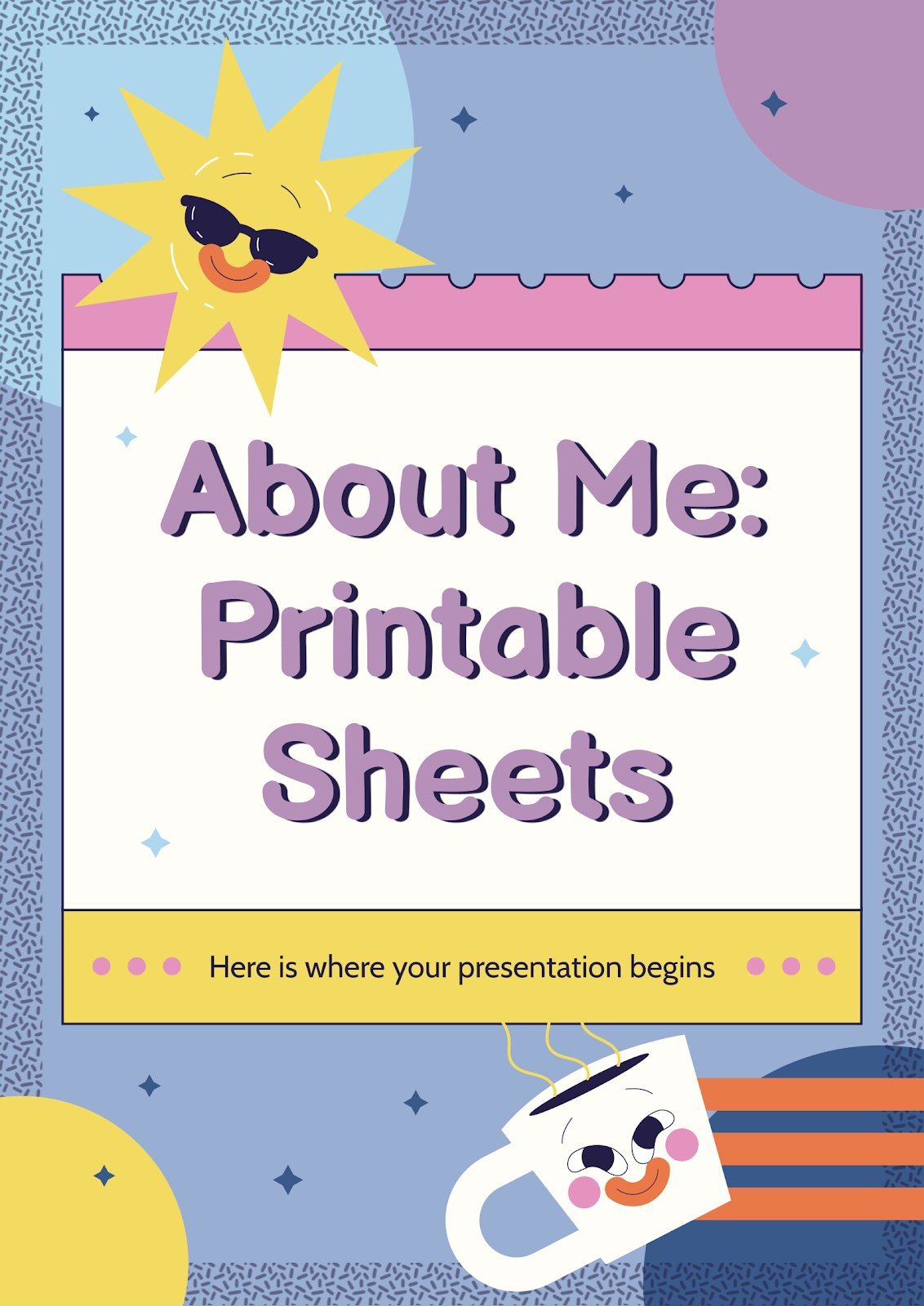 About Me: Printable Sheets presentation template 