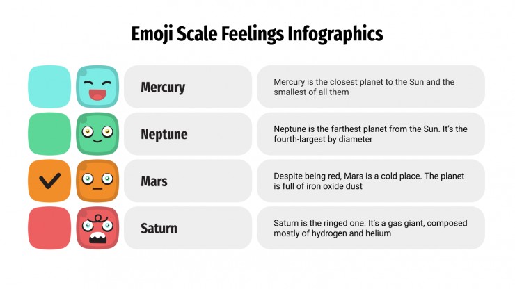 Emoji Scale Feelings Infographics presentation template