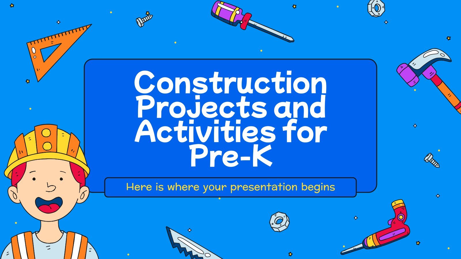 Construction Projects and Activities for Pre-K presentation template 