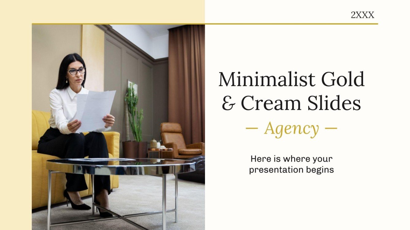 Minimalist Gold & Cream Slides Agency Google Slides & PPT