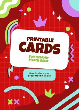 Printable Cards for Memory Match Game presentation template 