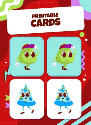 Printable Cards for Memory Match Game presentation template 