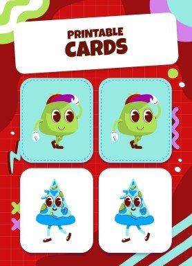 Printable Cards for Memory Match Game presentation template 