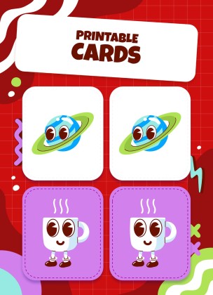 Printable Cards for Memory Match Game presentation template 