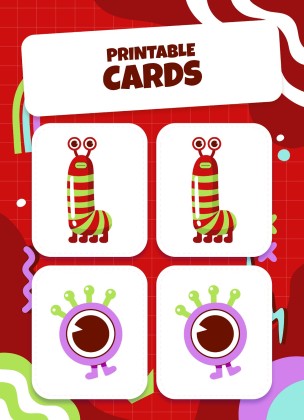 Printable Cards for Memory Match Game presentation template 