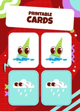 Printable Cards for Memory Match Game presentation template 