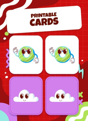 Printable Cards for Memory Match Game presentation template 