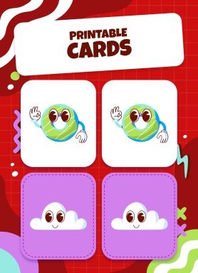 Printable Cards for Memory Match Game presentation template 