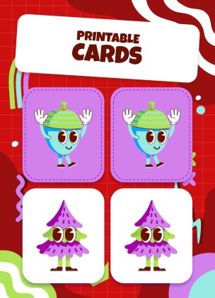 Printable Cards for Memory Match Game presentation template 