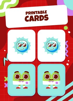 Printable Cards for Memory Match Game presentation template 