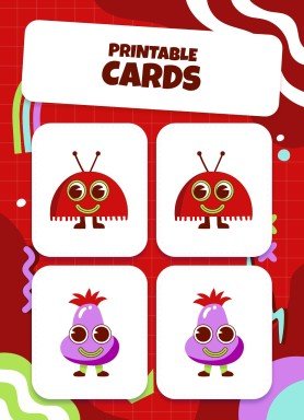 Printable Cards for Memory Match Game presentation template 