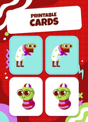 Printable Cards for Memory Match Game presentation template 