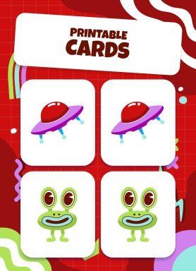 Printable Cards for Memory Match Game presentation template 