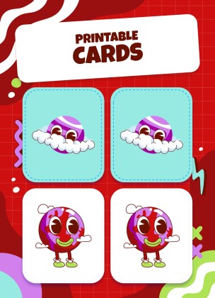 Printable Cards for Memory Match Game presentation template 