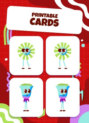 Printable Cards for Memory Match Game presentation template 