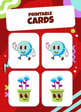 Printable Cards for Memory Match Game presentation template 
