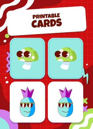 Printable Cards for Memory Match Game presentation template 