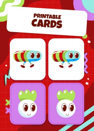 Printable Cards for Memory Match Game presentation template 