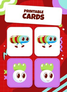 Printable Cards for Memory Match Game presentation template 