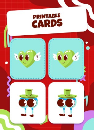 Printable Cards for Memory Match Game presentation template 