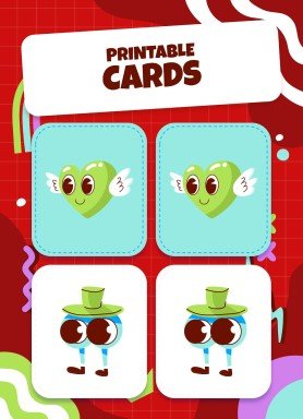 Printable Cards for Memory Match Game presentation template 