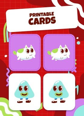 Printable Cards for Memory Match Game presentation template 