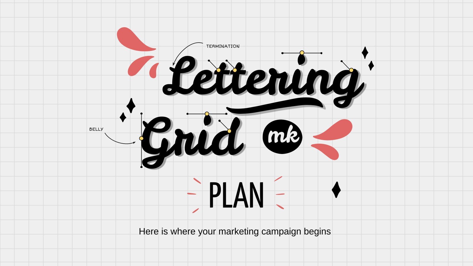 Lettering Grid MK Plan presentation template 