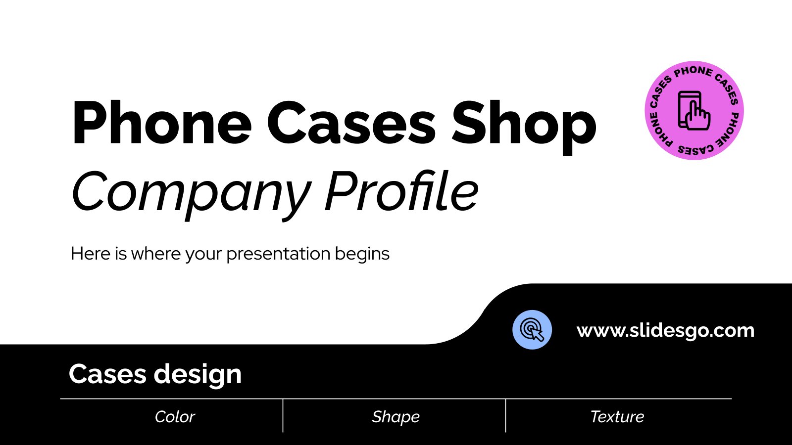 Phone Cases Shop Company Profile presentation template 