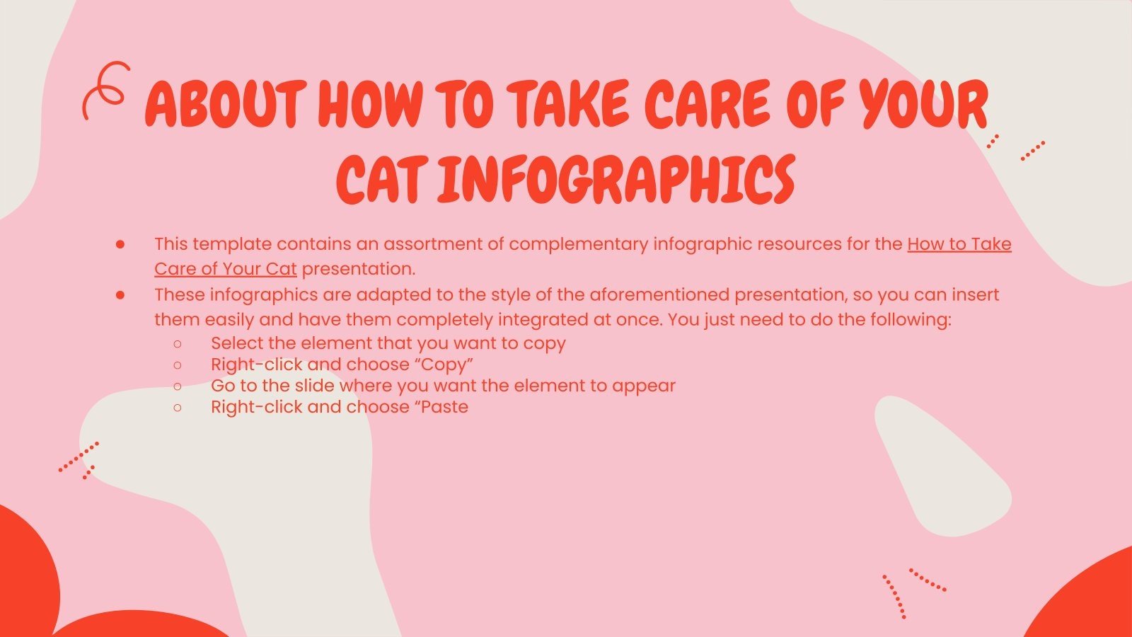 How to Take Care of Your Cat Infographics Google Slides