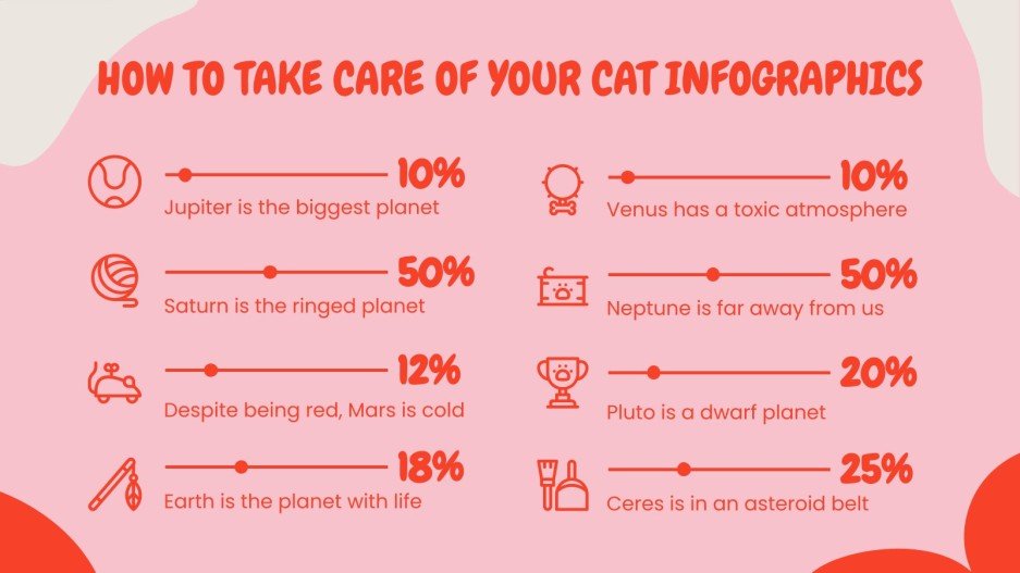 How to Take Care of Your Cat Infographics Google Slides