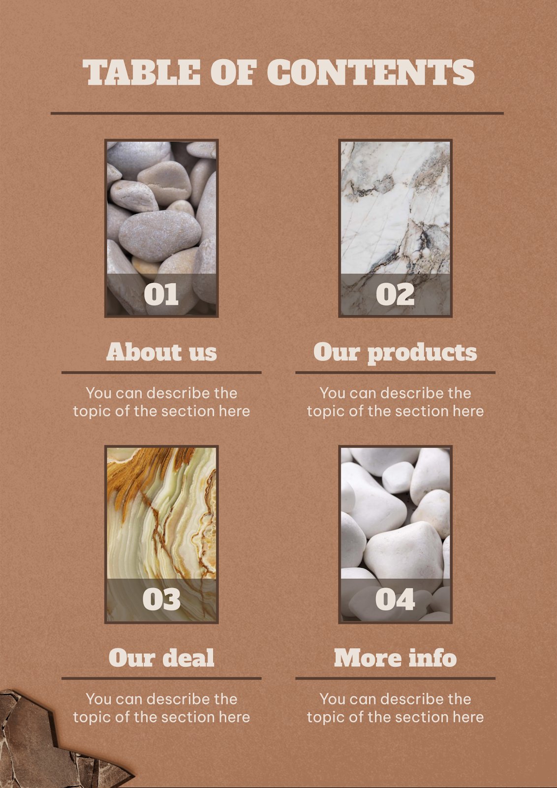 Catálogo de tipos de rocas Google Slides e PowerPoint