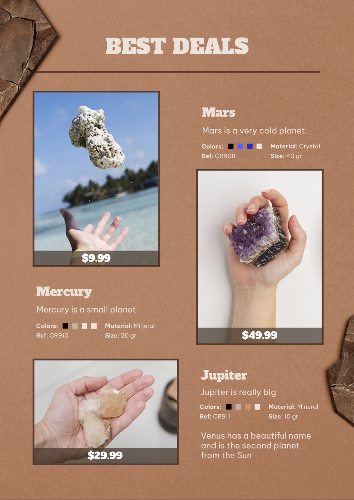 Catálogo de tipos de rocas Google Slides e PowerPoint