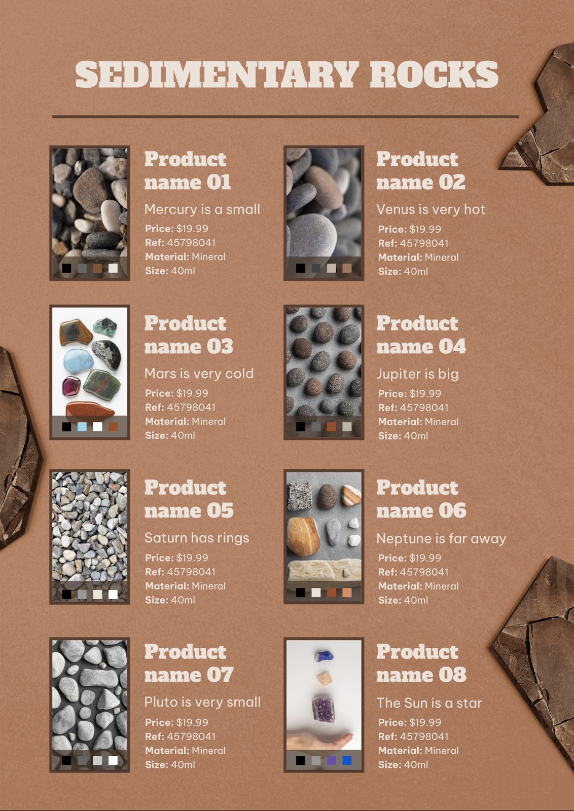 Catálogo de tipos de rocas Google Slides e PowerPoint