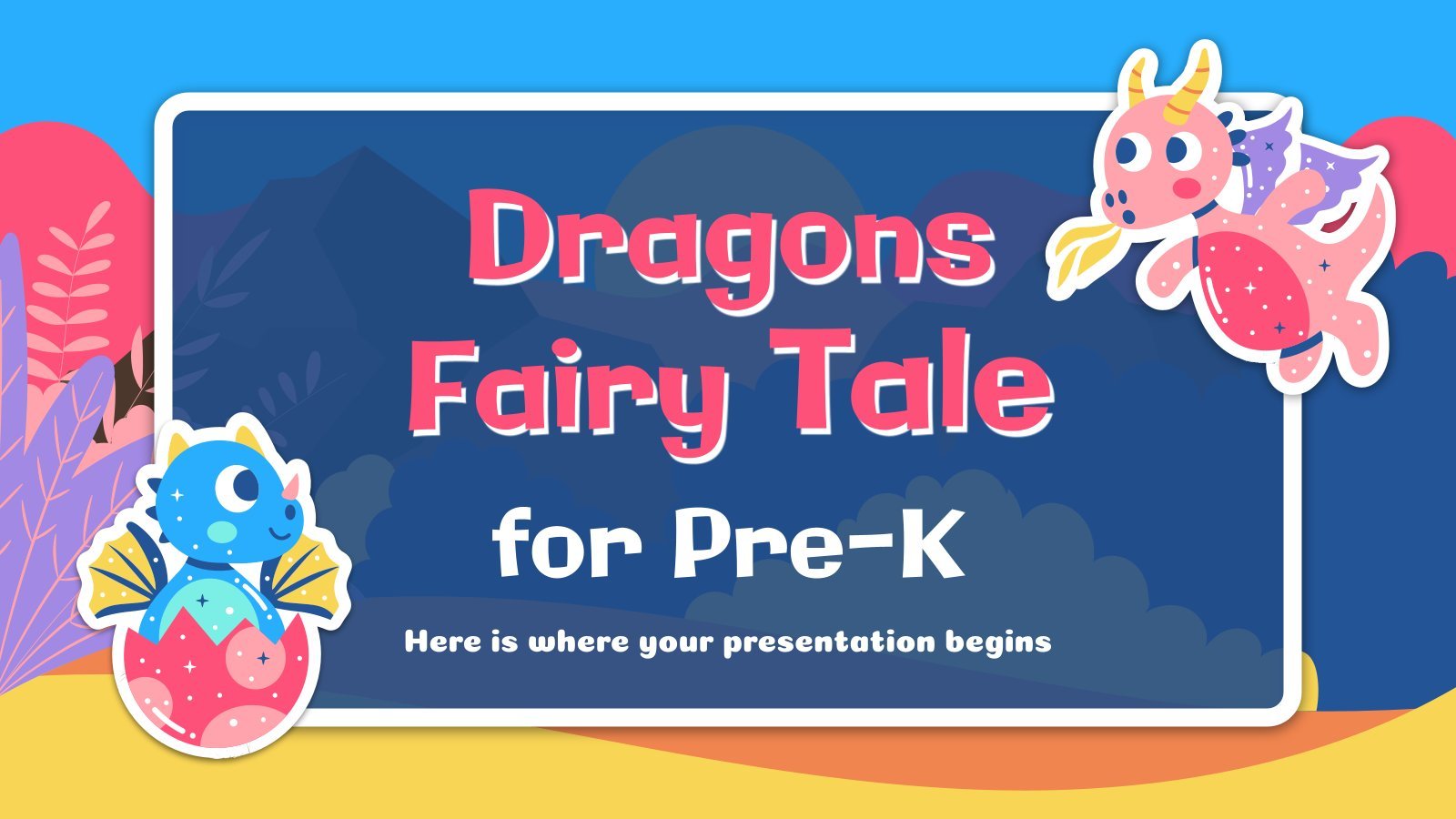 Drachen-Märchen für Pre-K Präsentationsvorlage