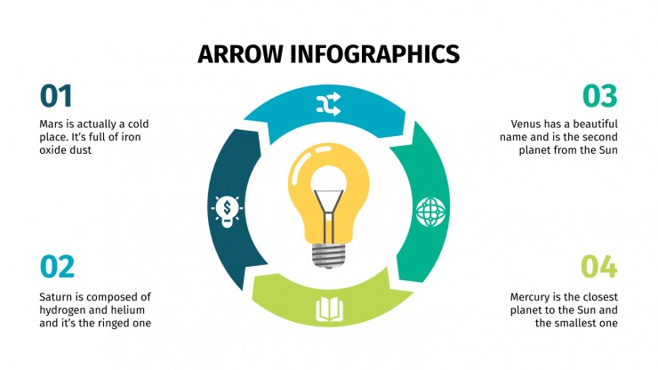 Modelo de apresentação Infográficos de setas